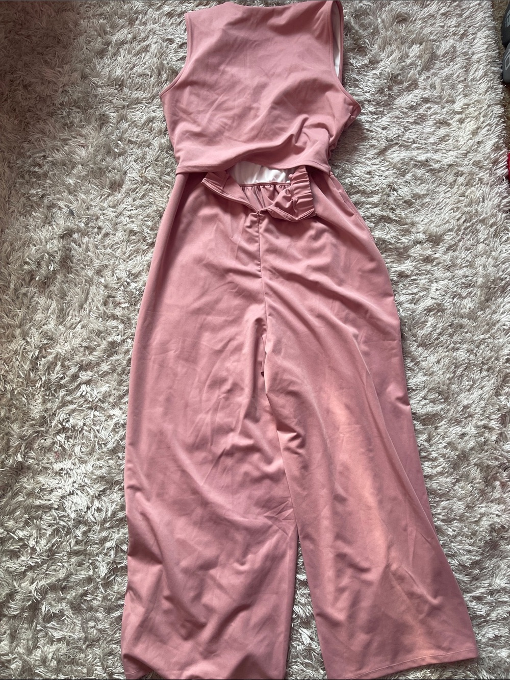 HALARA Rose Mauve Sleeveless V-Neck Wide-Leg Jumpsuit - Picture 4 of 6
